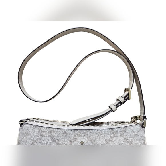 Kate Spade Dark Beige PVC Flower Crossbody Bag, With Silver Hardware, New w/tags - Picture 5 of 8